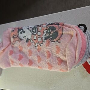 Disney Minnie Mouse Pink Socks 5 pair size 9 -11